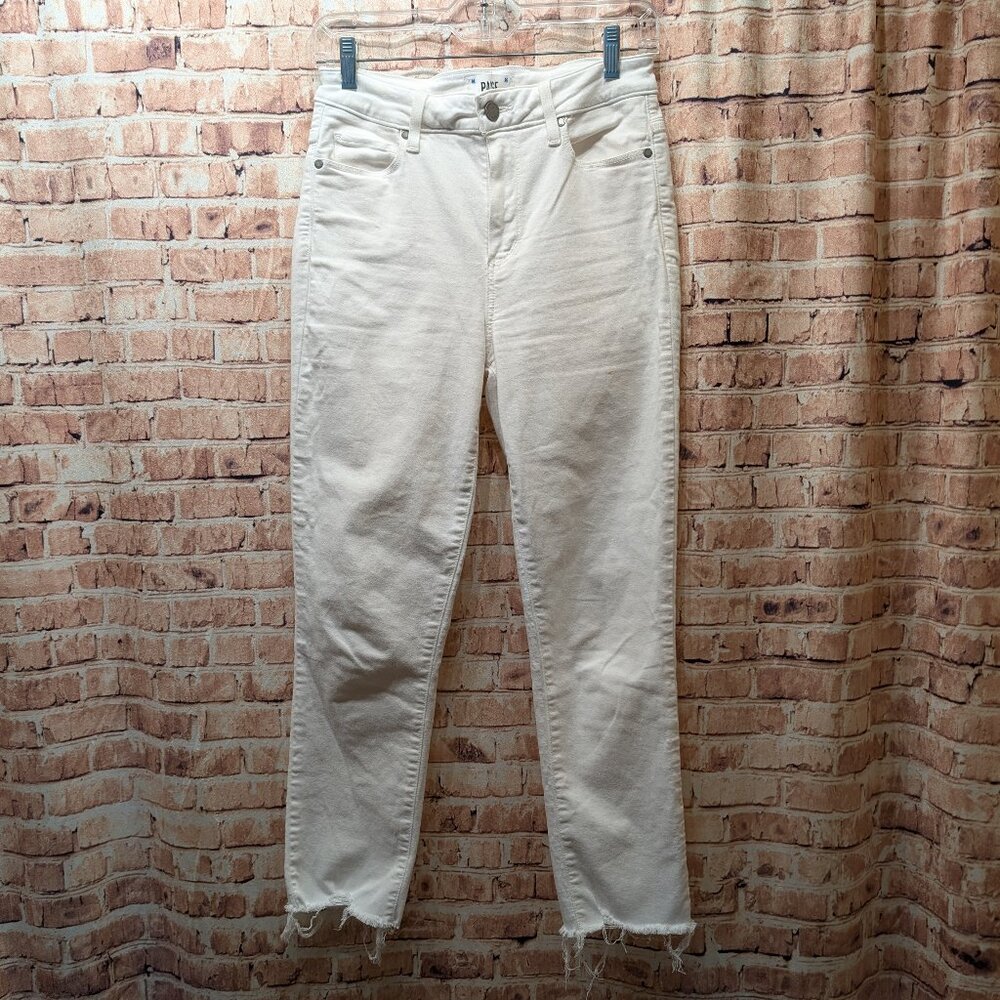 PAIGE Jeans Hoxton Slim Crop WHITE Size 28